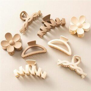 Neutral Hair Claw Clips for Thick Hair Women 8 Pack Non Slip Variety Set